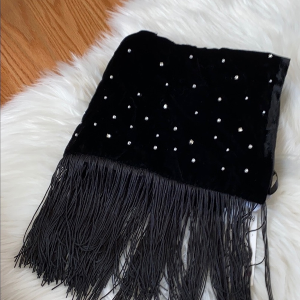 INC Embellished Velvet Wrap with Fringe - Picture 5 of 15